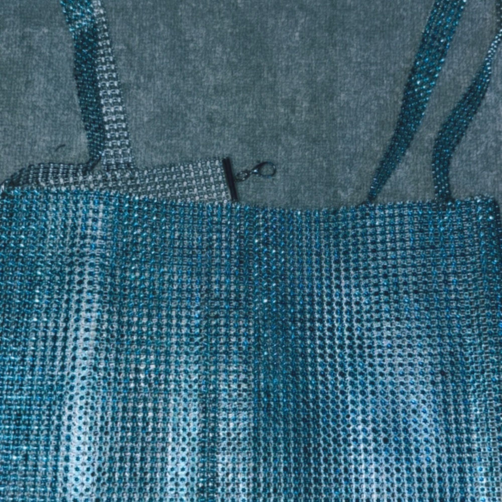 Blue Mesh Tote top